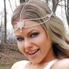 2025 Neue Mode Damen Böhmisch Strasssteine Zigeuner Kopfkette Haarschmuck für Braut Hochzeit Damen Schmuckzubehör