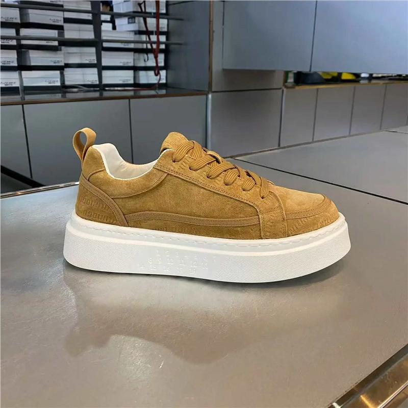 Printed frosted leather shoes autumn and winter new soft sole light casual dnh
