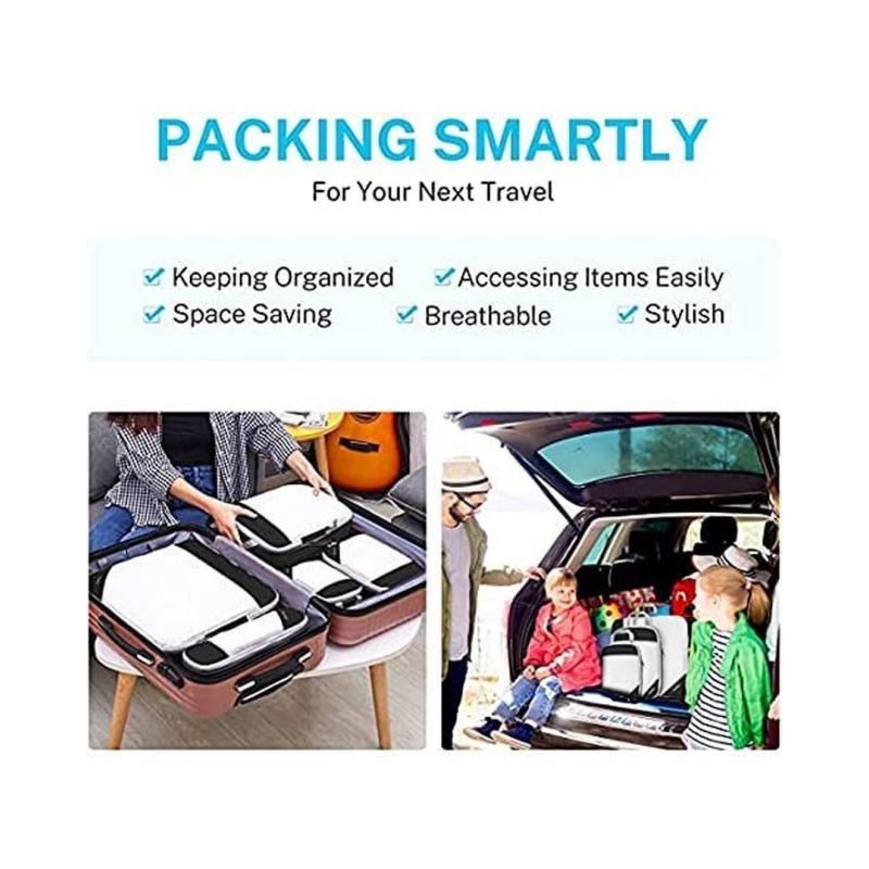 6-piece Travel Packaging Cube Storage Bag Packaging Compressed Travel Luggage Packaging Storage Bag Set