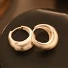 Silver Needle Geometric Heart Hoop Earrings - Retro & High-End Style for a Bold Look