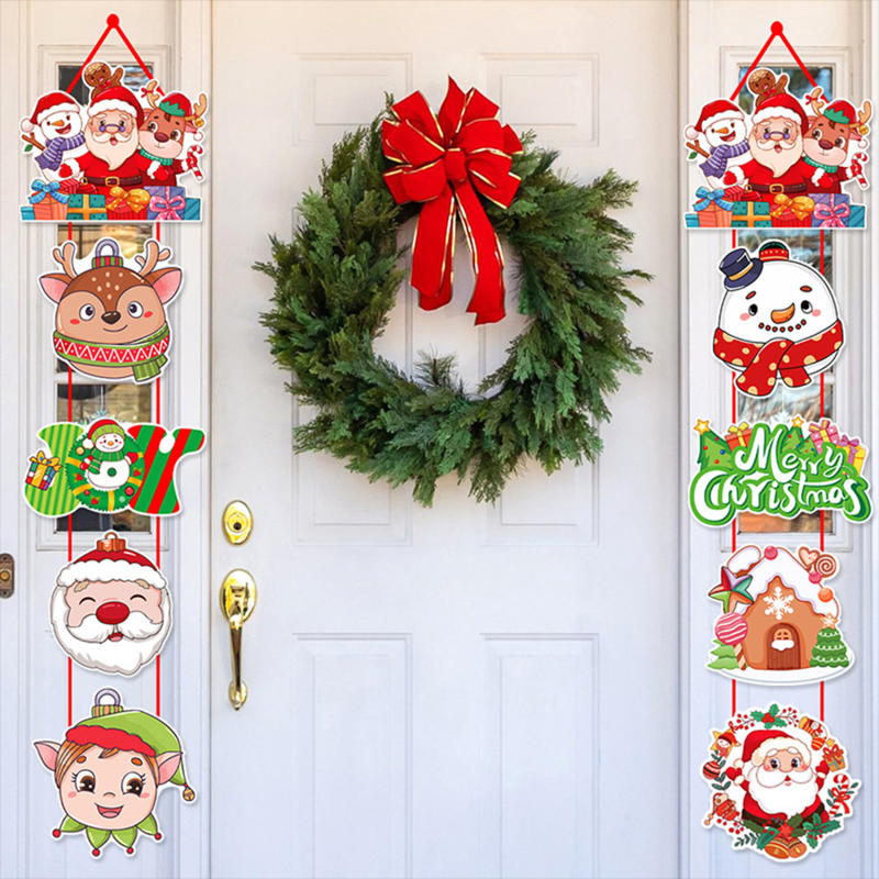 

Веселого Рождества, подвесной баннер на дверь, Санта-Клаус, снеговик, куплет, рождественские украшения для дома, рождественские подарки, Навидад, Новый год, ноэль