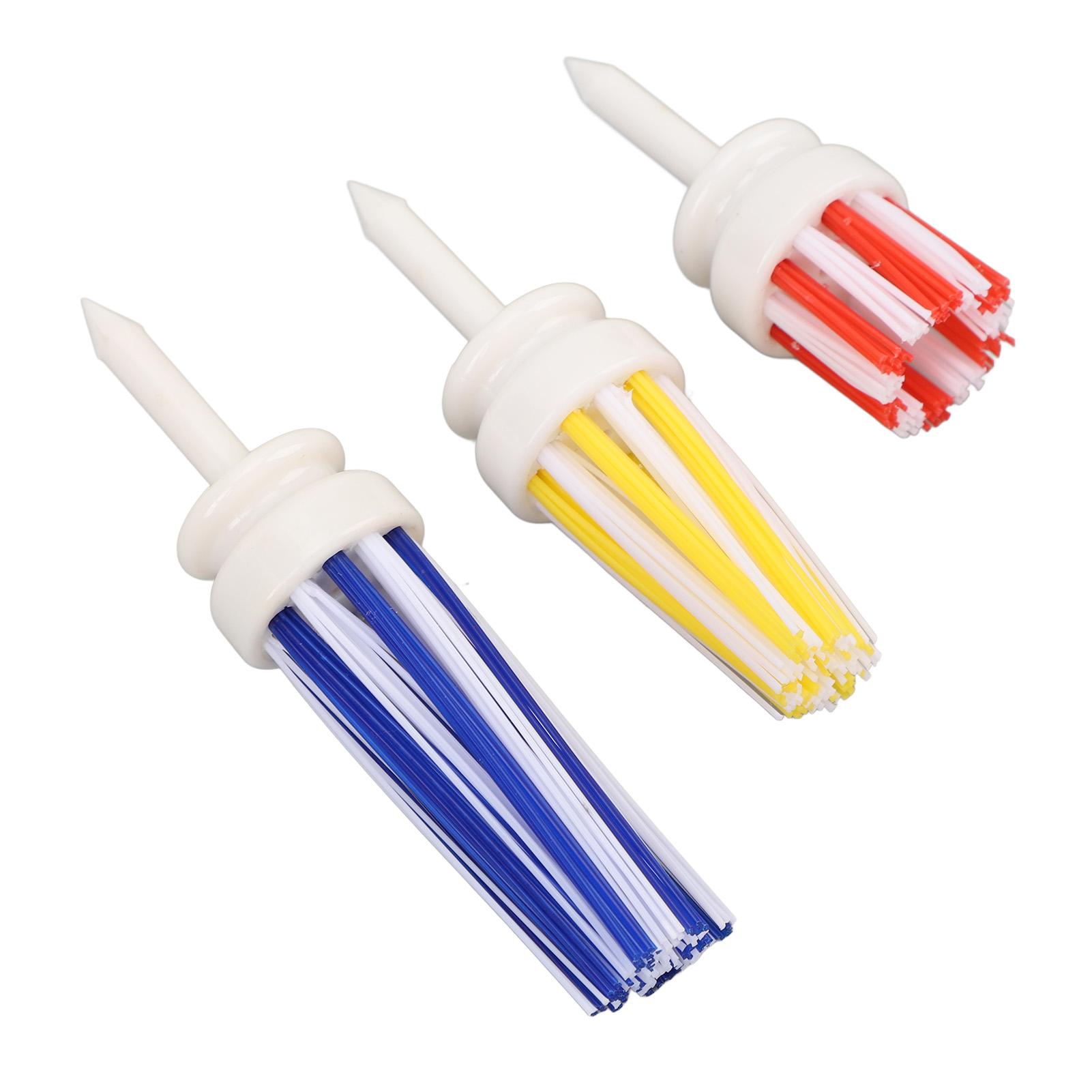 

3PCS Golf Colored Tee Plastic Nylon Bristle Low Friction Golfing Tees Training Accessories for Men Women Kids