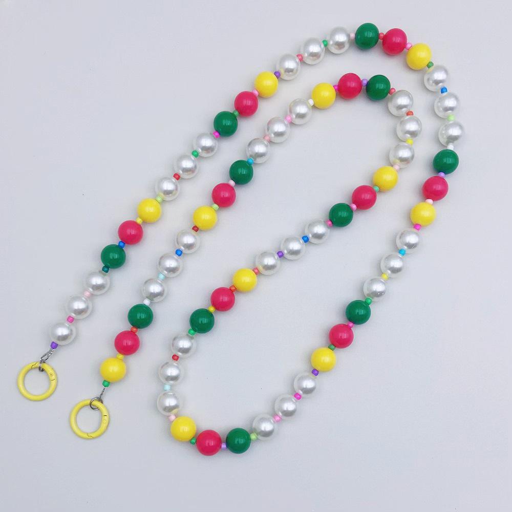 INS Colored Candy Acrylic Beads Fashion Anti-lost Hand Carry Diagonal Span Mobile Phone Chain