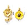 2 PCs Brass Pendants 18K Gold Plated Yellow Daisy Flower Pendants For DIY Necklace Jewelry Making Findings