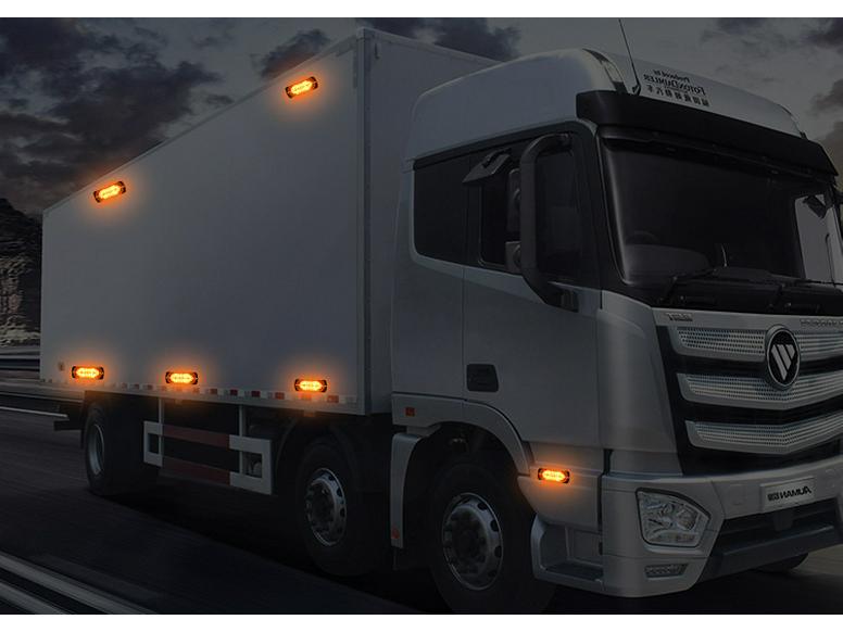 DXZ Ultra-thin 20 LED Truck Side Marker Strobe Lights, DC12-24V Warning Signal Flashing Lights