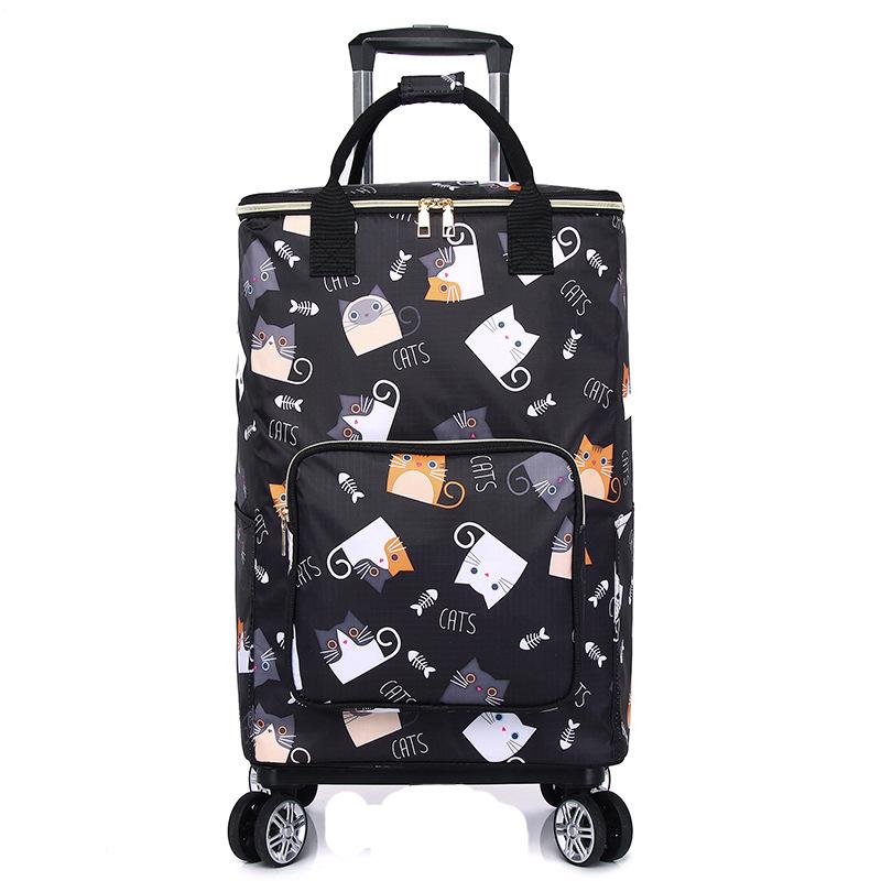 Stylish Insulated Foldable Shopping Cart with Universal Wheels