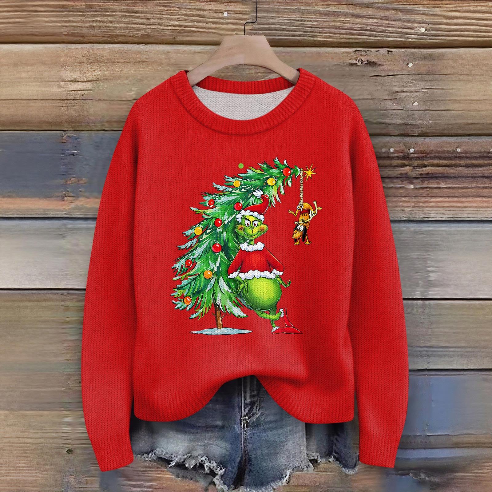 

Женский модный повседневный пуловер с длинным рукавом и вырезом горловины XXL киноварь