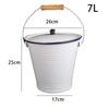 Enamel Bucket with Wood Handle Multiuse with Lid Pails for Garden Party Favors Water Oil Rice Outdoor Activities Organizing