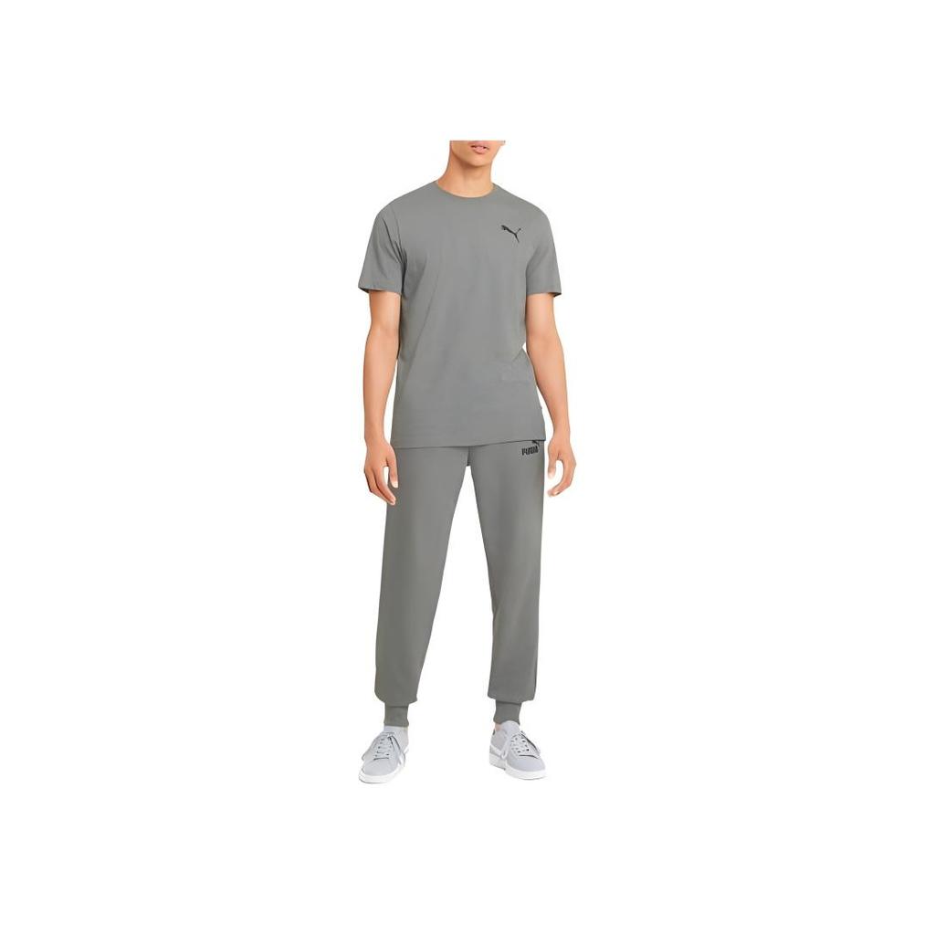 Puma Essential Small Logo Tee Men Tops Medium-Grey-Heather 586668-53