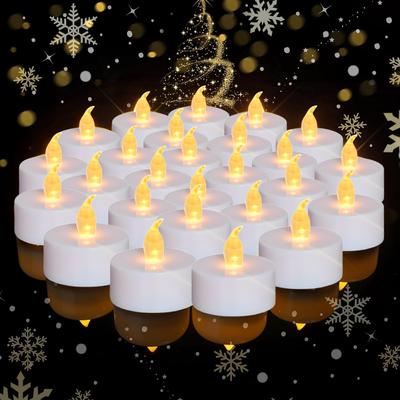 Flameless Tealight Candles Realistic Tea Lights Candles Flickering Bright Tealights Battery Operated Christmas Wedding Candles