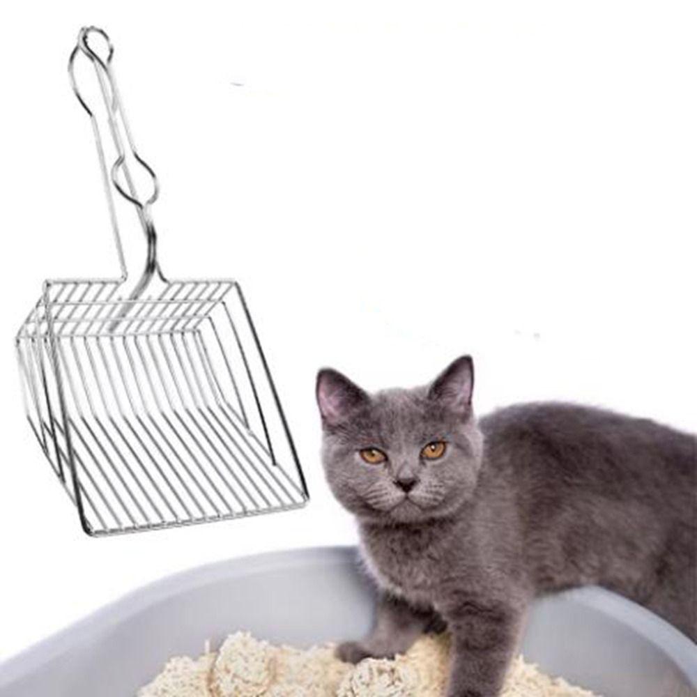Metal Cat Litter Shovel Long Handle Kitten Litter Sand Shovel Waste Poop Cleaner  Home