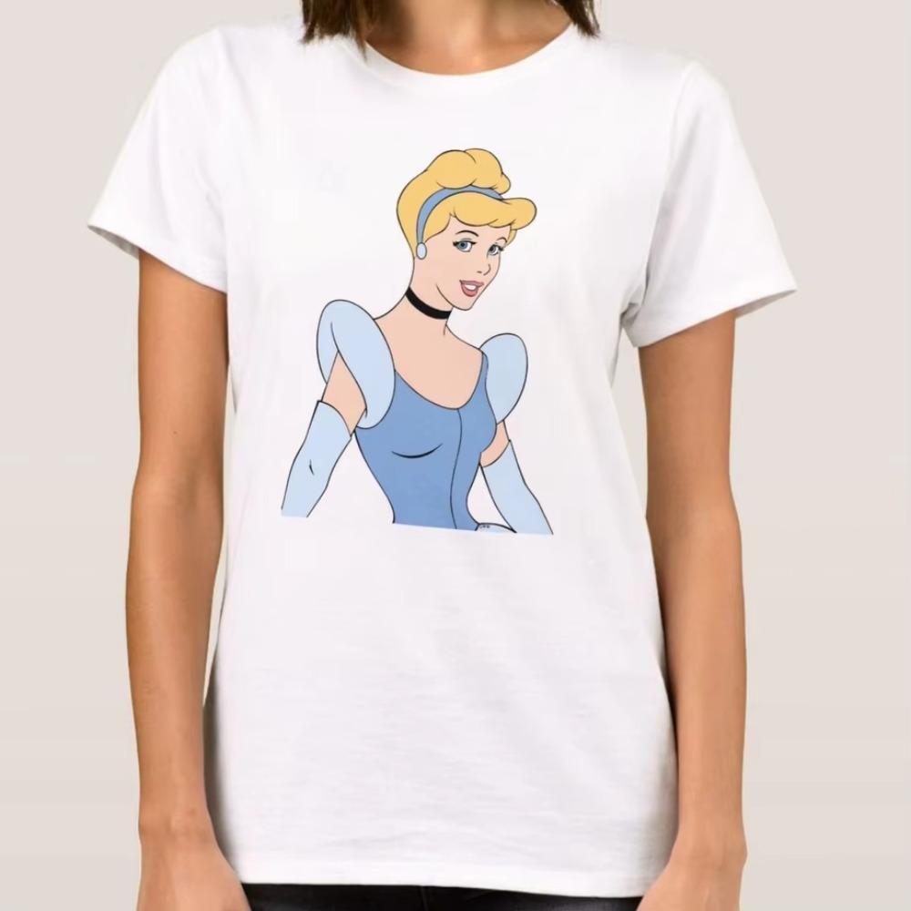 Cinderella Animation Summer TShirt Womens Clothing Casual Loose Comfortable Short Sleeve Unisex Women Cotton Comfortable and Soft
