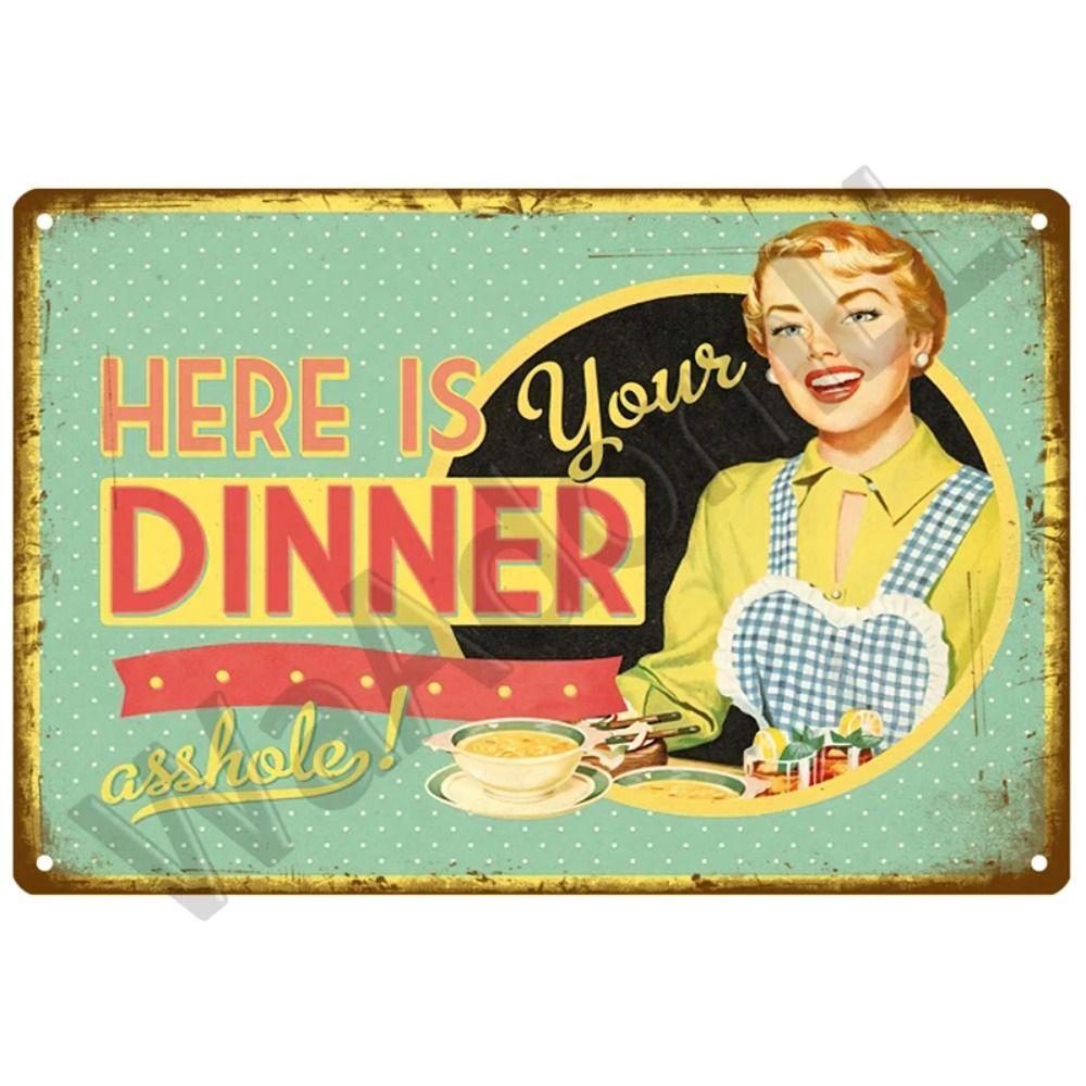 Funny Tin Sign for Kitchen Restaurant Home Decor Metal Plaque 20x30cm