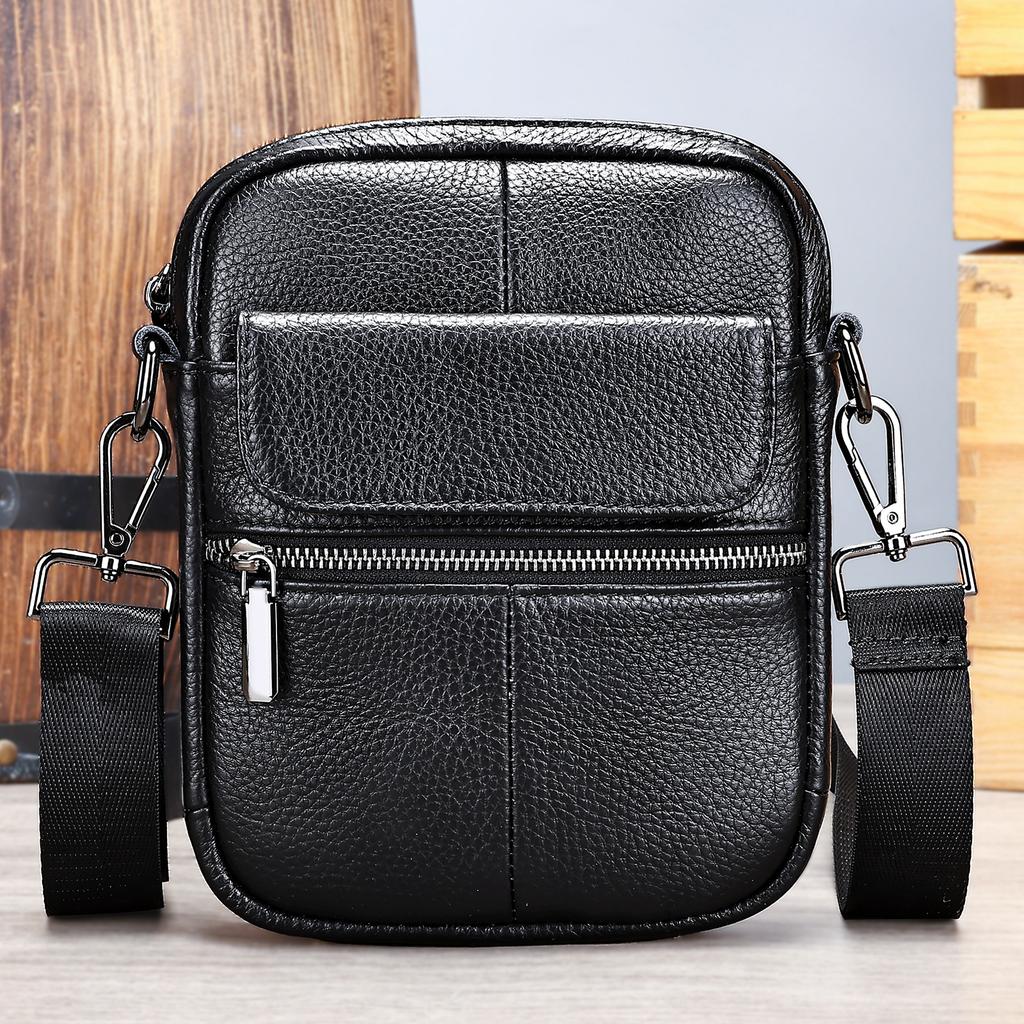 Męskie Torby Crossbody na Ramię ze Skóry Naturalnej Wysokiej Jakości Modna Torba Kurierska dla Biznesmena Torby Skórzane