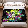 Soccer Theme Soft Blanket Personalized Custom Name Text Print Warm Blanket Home Sofa Bedroom Decor