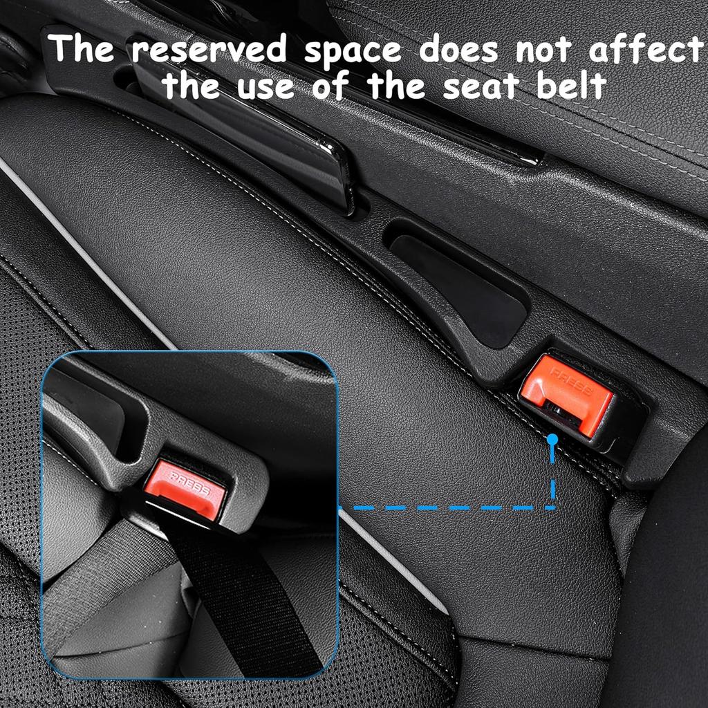 Car Seat Gap Filler Organizer With Dual Slots, 2 Pack Anti-Drop Storage Solution For Car SUV Truck - Prevents Phone, Keys, Wallet From Falling
