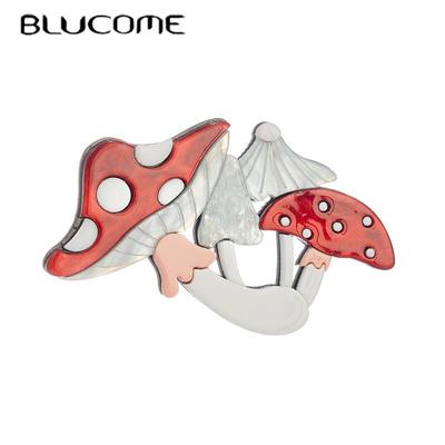 Pilz-Broschen für Damen, stilvoll, Acrylmaterial, Pflanze, neu angekommen, schlicht, niedlich, Geburtstagsaccessoire auf Taschen, Kleidung