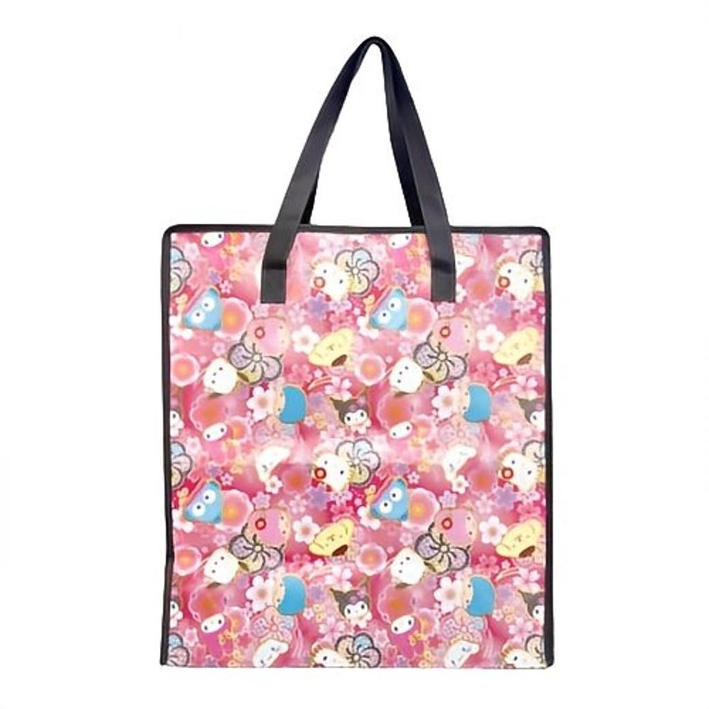 Hatayama Shoji Shopping Japanese Sanrio H45 X W40 X 64201950 Bag, Medium, Pattern, Characters, Red, Approx. D19cm,