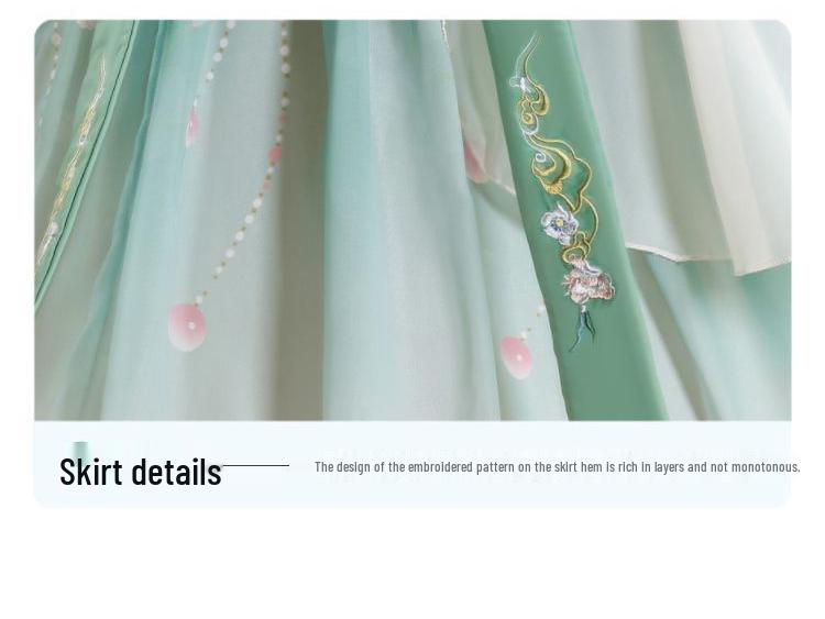 Green Hanfu Girl's Spring Autumn Ancient Style Chinese Tang Suit Fairy Dress