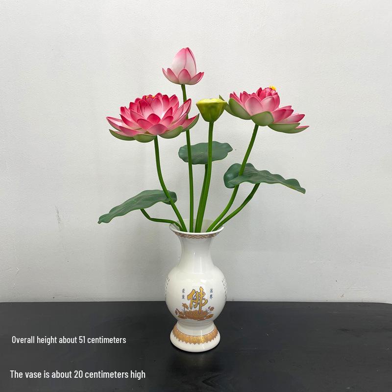 Petites Fleurs Artificielles Décoration Lotus Lys pour Maison & Offrandes à Bouddha