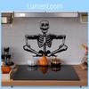 Halloween Pvc Smiling Skeleton Wall Sticker For Living Room And Home Decor