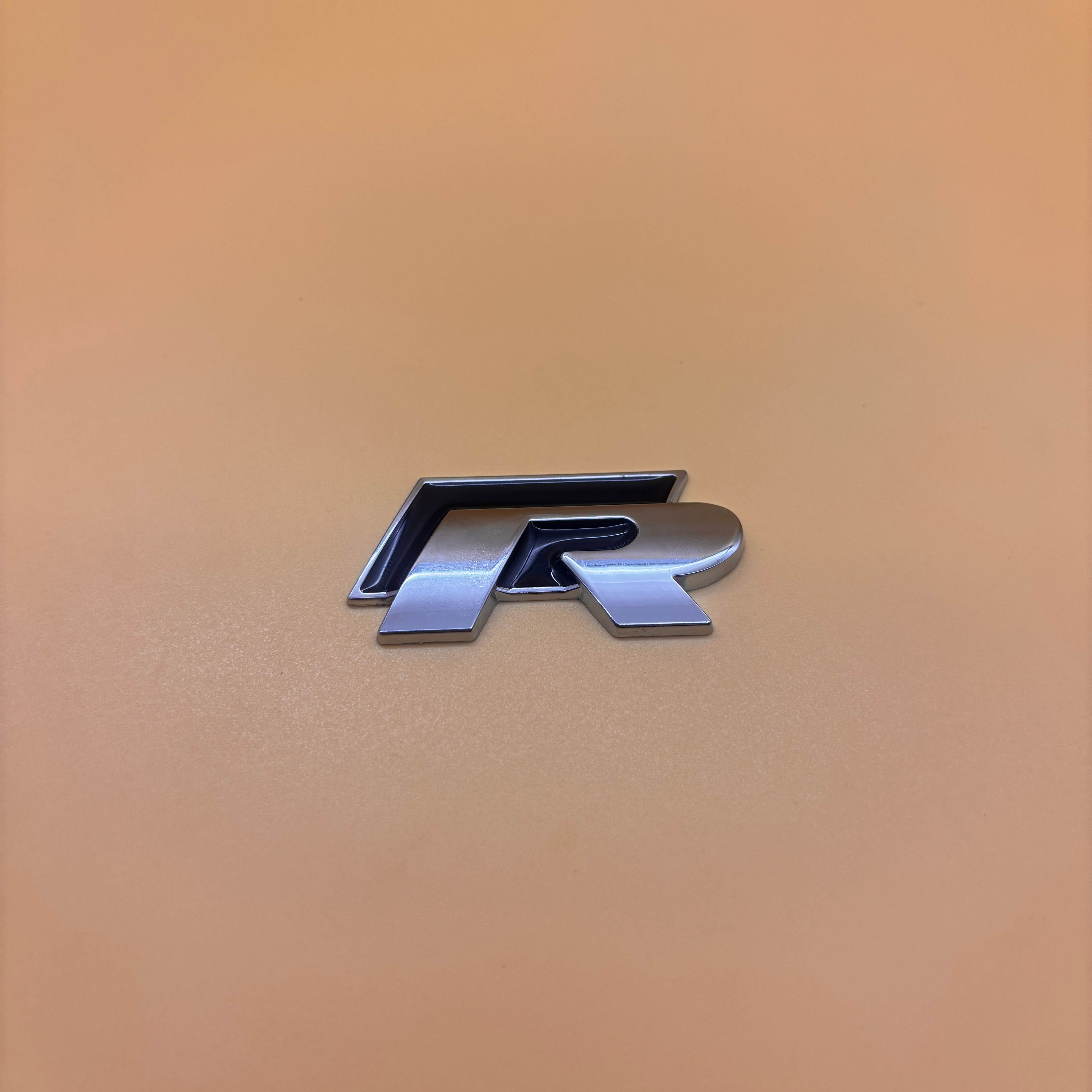 

Metal V-//W Rline Emblem Sticker Rear Trunk Badge Decals For R Line Golf 6 GTI CC Touran Touareg Polo R-Silver Black