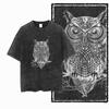 DH OWL Printed 100% Cotton Acid Washed Exclusive Graphic Unisex T Shirt Cool Vintage StreetwearTshirts Big Size Tee for Women