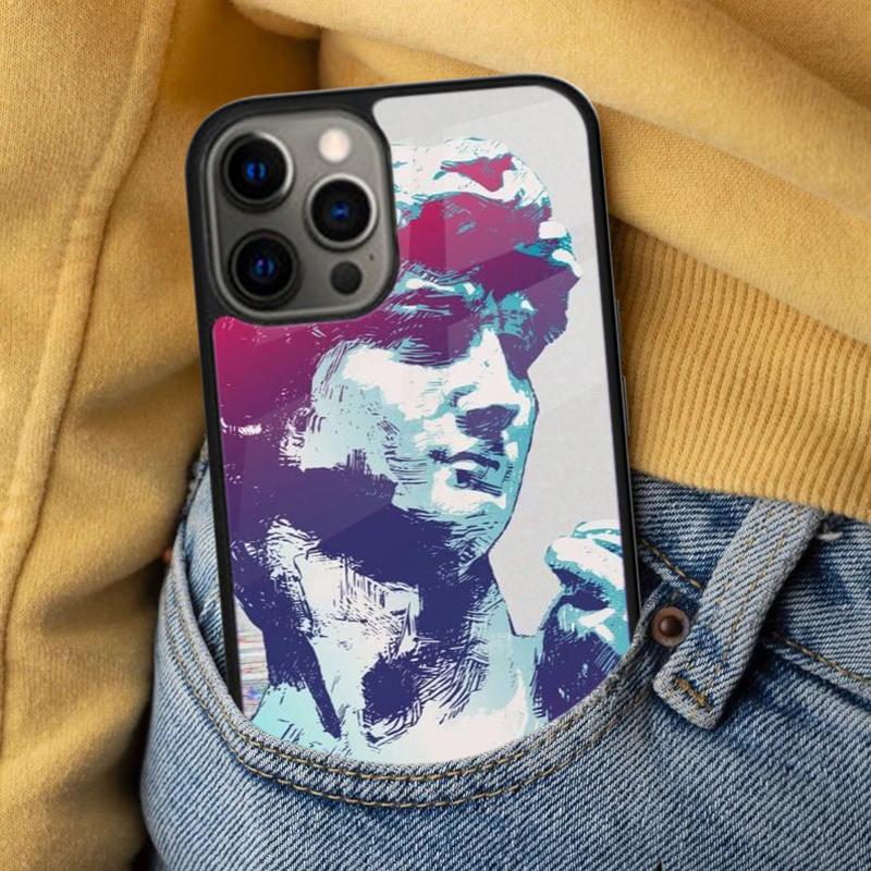 Vintage Funny Statue Soft Phone Case for iPhone 17 Air 16e Pro Max 15 Pro 13 14 Plus 11 12 MagSafe Magnetic Coque