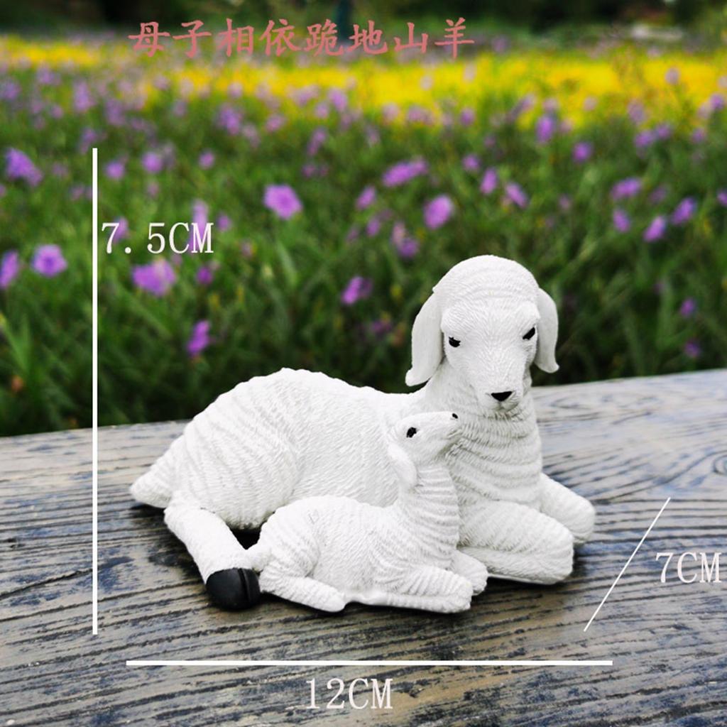Resin Goat Figurine Lamb Ornament Goat Sculpture Landscape Decor Craft Decor for Home Bedroom Balcony Outdoor Statues Gifts