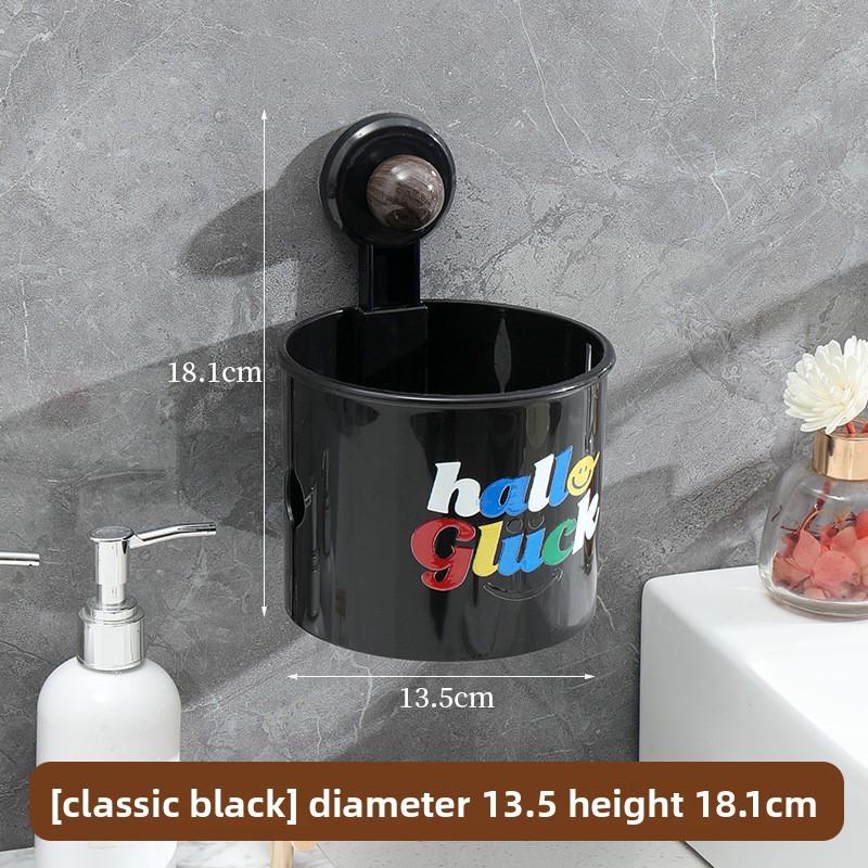 Multi Functional Wall Mounted Suction Cup Toilet Tissue Non Punching Storage Bucket