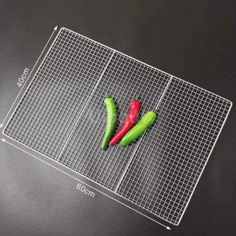 304 Edelstahl Rechteck Quadrat BBQ Netz Maschengrill Antihaft Backmatte Outdoor Grillteil Roste Heißluftfritteuse Gitter Kochen