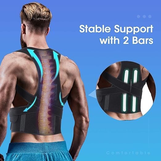 Posture Corrector for Men and Women Back Support Belt for Back Pain Relief Adjustable Shoulder Brace Back Straightener Breathable Comfortable Des