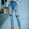 Spring 2022 Womens Fashion High Waist Y2k Women's Skinny Ripped Jeans Baggy Woman Denim Capris Pants Jean Mom Jeans Trousers
