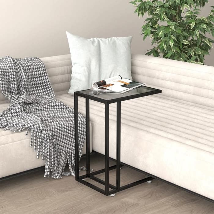 VidaXL Table d'appoint pour ordinateur Noir 50x35x65 cm Verre trempé 331650