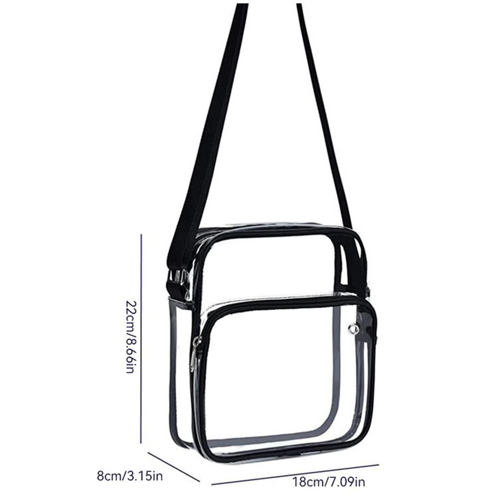 1PC Pvc Transparent Storage Bag With Adjustable Shoulder Strap, Large Capacity Crossbody Bag, Travel Money Bag
