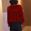 Golden Velvet Retro Women's Top - Autumn/Winter 2025