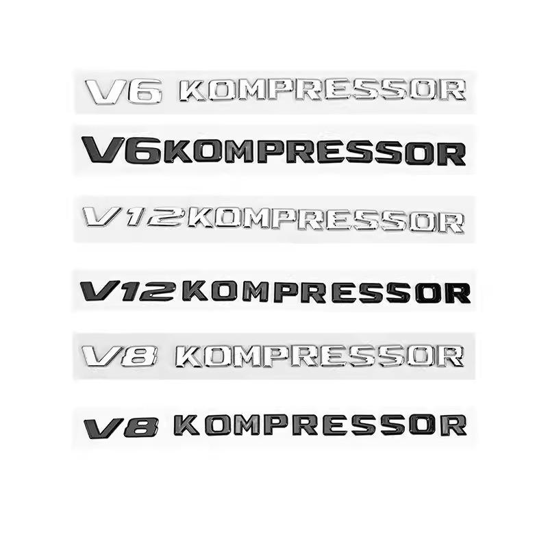 Mercedes V12 V6 V8 Kompressor Turbo Kotflügel Emblem Aufkleber