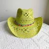Cowboy Hat Red Hand-painted Summer Straw Hat Men and Women Cowboy Hat Outdoor Travel Sun Protection Beach Hat Sombrero Vaquero