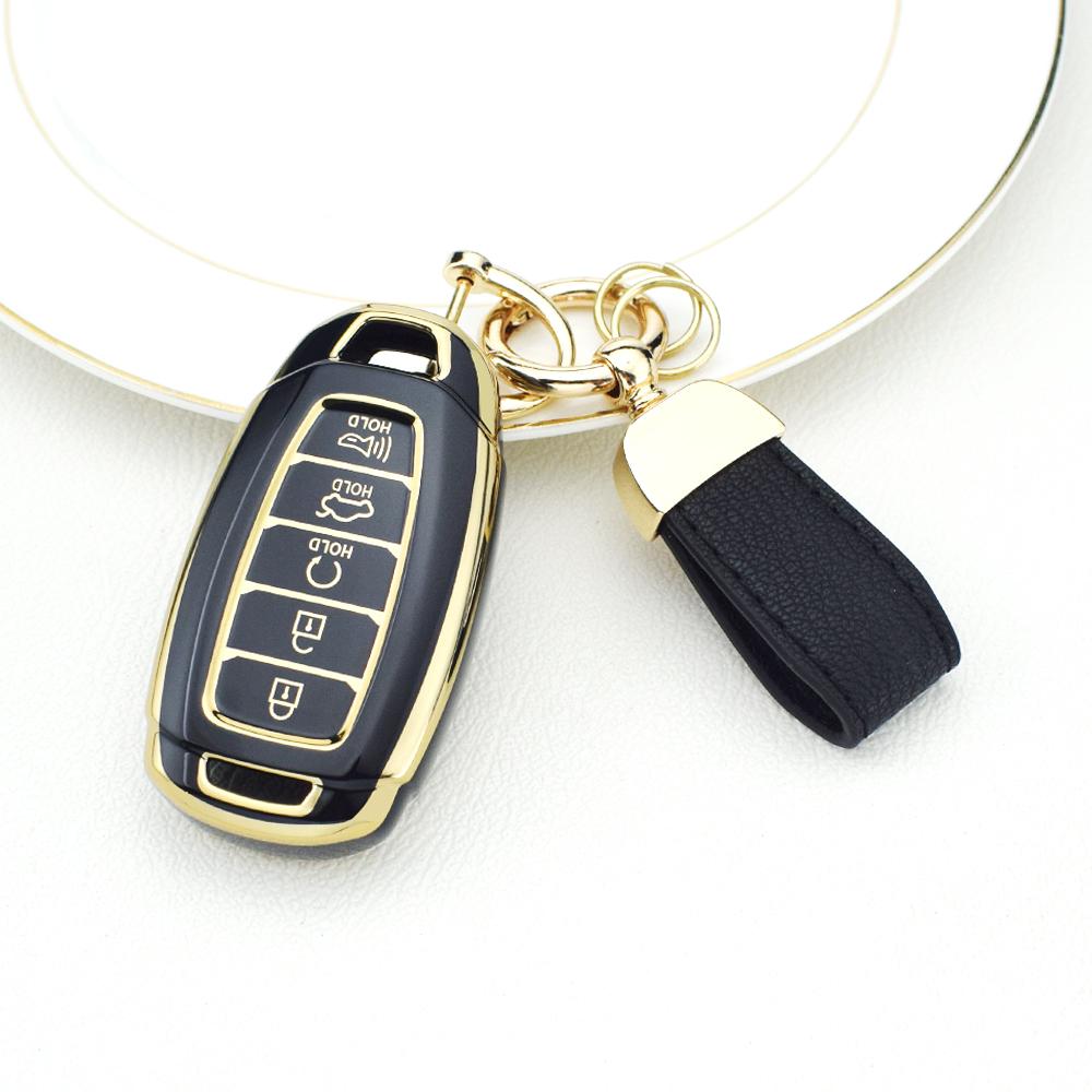 5 Buttons TPU Car Key Case Cover Keychain for Hyundai I30 Ix35 KONA Encino Solaris Azera Grandeur Ig Accent Santa Fe Palisade