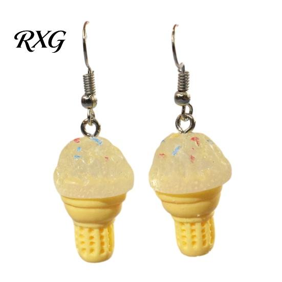 Smooth Surface Earrings 1 Pair Cute Ice Cream Dangle Earrings, Fun Imitation Food Drop Summer Jewelry Gifts for Women Girls Pendant