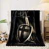 Crusader Sword Shield Blanket  Printed Blanket for Living Room Bed Couch lunch break Soft Cozy Blanket for Friend's festival Gift