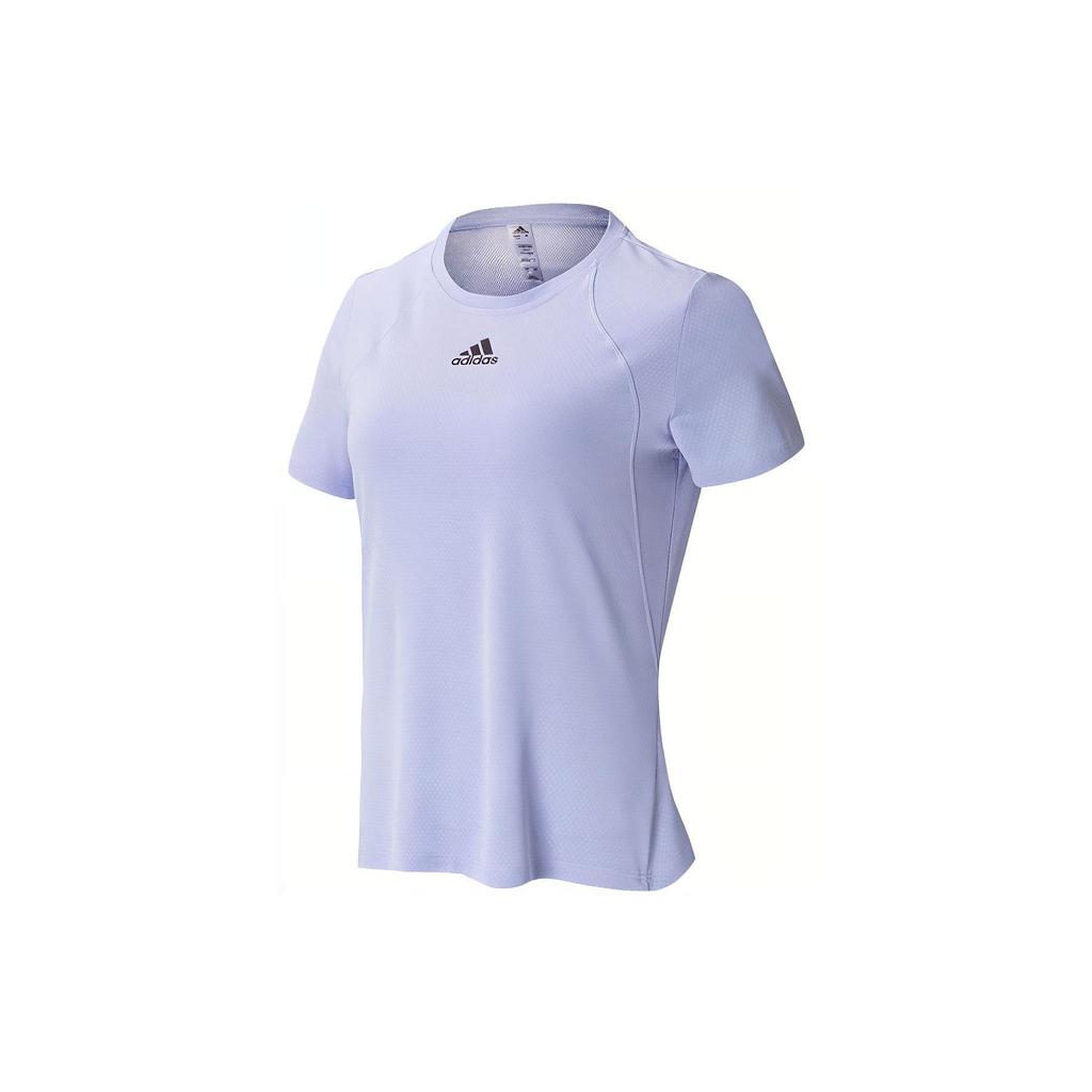 Adidas Heatrdy Focus T Casual Training Breathable Short Sleeve Tee Women Tops Lavender-Light-Purple HE7577