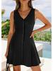 Women's Sleeveless V-neck A-line Summer Beach Dress