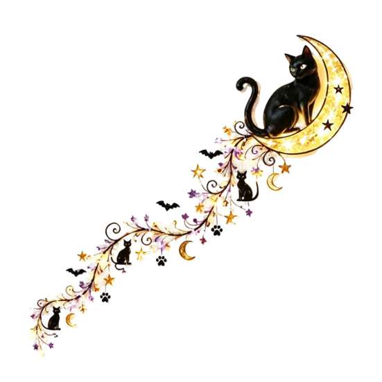 Halloween Wanddekorationen Lichterkette, 2D Flaches LED Kaskadierendes Feiertagskunstwerk mit Warmweißem Gruseligem Ornament Glanz, Geist Hexe Schwarze Katze Dekor beige