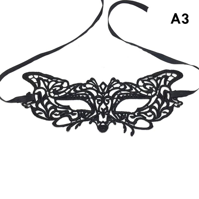 Black Sexy Women Hollow Lace Masquerade Face Mask Princess Party Cosplay Prom Props Costume Nightclub Queen Half Face Eye Mask