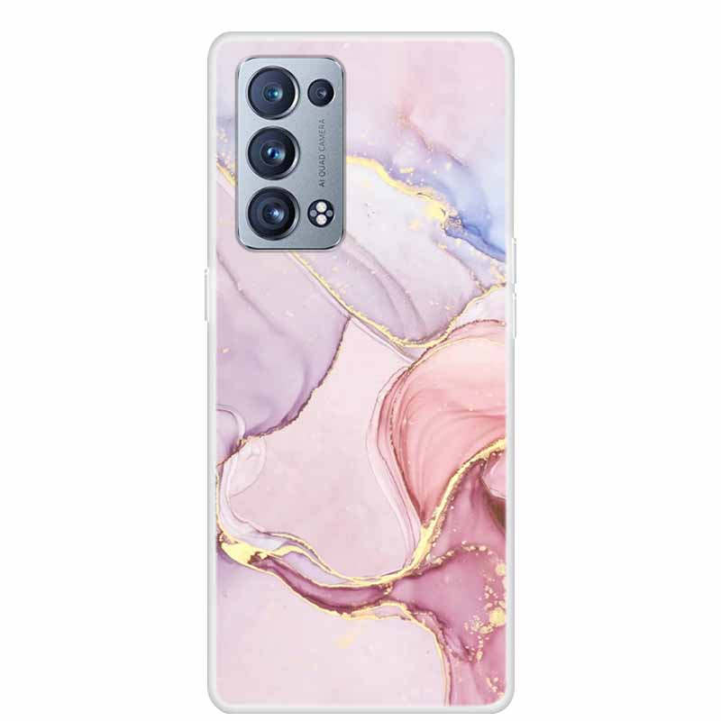 For OPPO Reno 6 Pro Plus 5G Case Reno6 Clear Marble Soft TPU Silicone Back Cover For OPPO Reno6 5G Phone Case Funda Bumper 6pro+