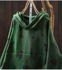 2025 Bo Jia Fan Flower Print Hooded Cotton Knit Sweater - Loose Fit, Autumn Style