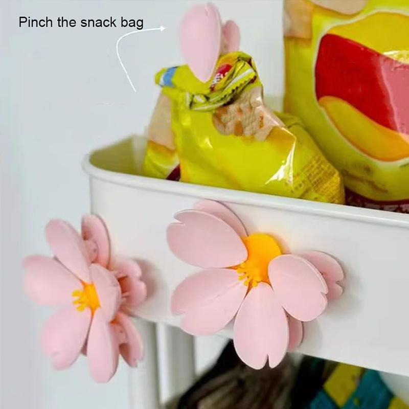 Sakura Magnetic Clip Kitchen Gadget Multifunctional Snack Sealer Food Storage Unique Petal Clip Cute Home Creative Fridge Magnet