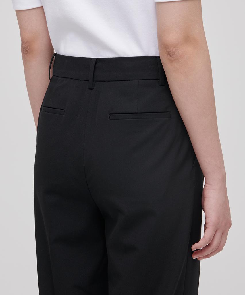 MUSINSA STANDARD WOMAN Women'S Lightweight Straight Hidden Banding Slacks [Black]