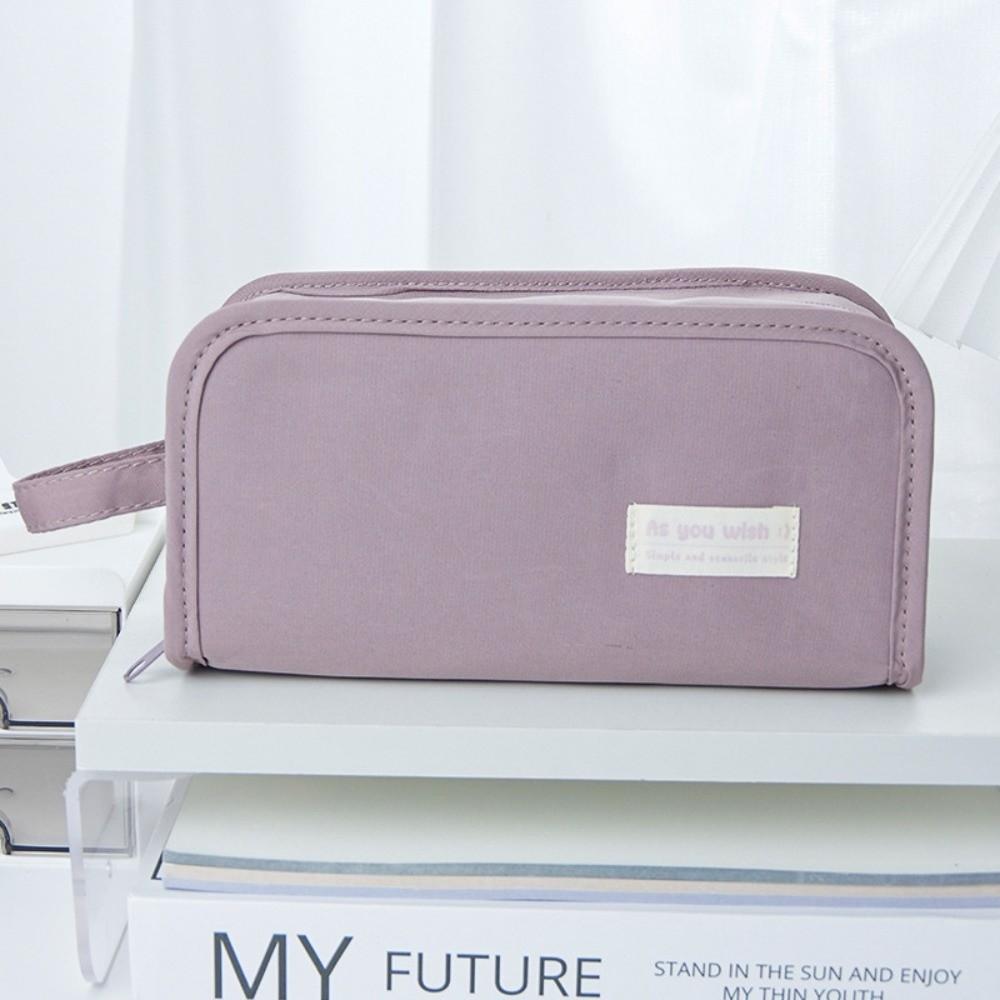 Large Capacity Pencil Case Solid Color Cosmetic Bag Durable Pen Bag Organizer  Boys Girls